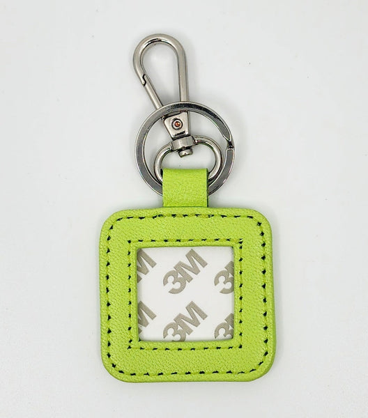 Leather Key Fob - Lime with Silver Hardware — Blue Waters Needlepoint