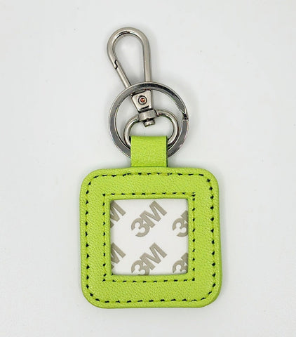 Leather Key Fob - Lime with Silver Hardware — Blue Waters Needlepoint
