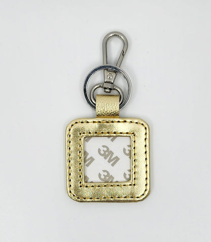 Leather Key Fob - Metallic with Silver Hardware — Blue Waters Needlepoint