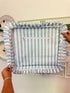 Light Blue Stripe Ruffle Carryall Project Bag