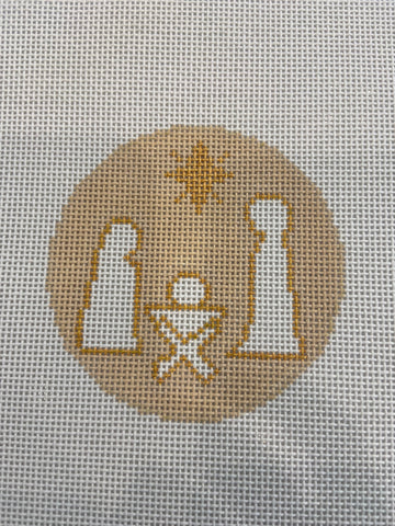 Gold and White Nativity Holy Family