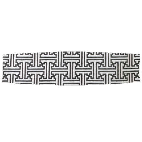 Blue/White Fretwork Cummerbund