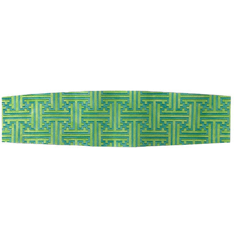 Lime/Aqua Fretwork Cummerbund
