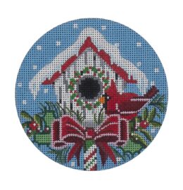 Holiday Birdhouse w/Cardinal