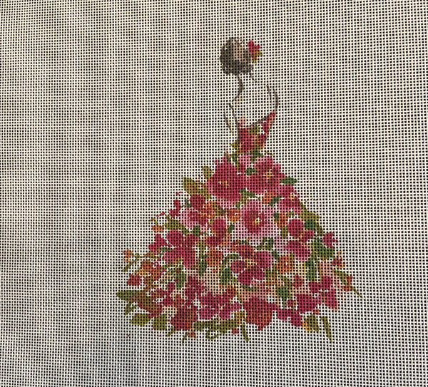 Lady with Multi Flowers