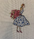 Lady with Blue White Dress