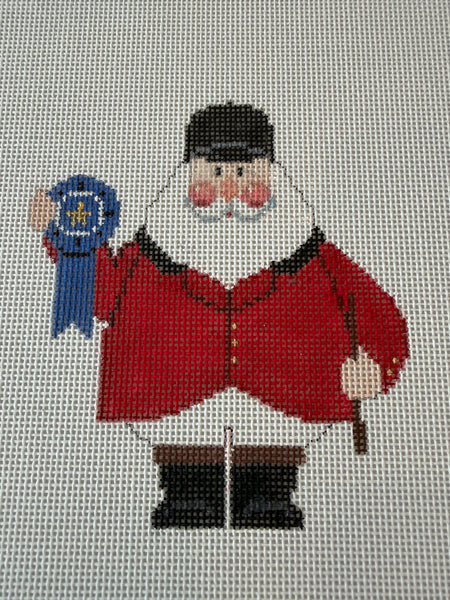 Equestrian Santa w/Blue Ribbon