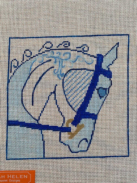 H Inspired Horse Head in Blue