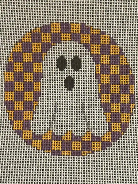 Ghost on purple and orange checks