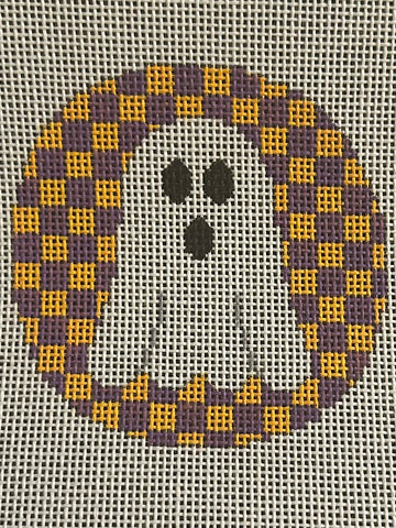 Ghost on purple and orange checks
