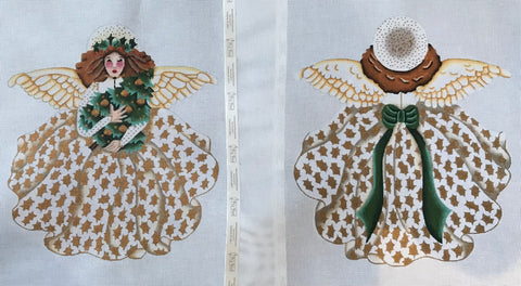 Gilded Holly Angel 2 sided Tree Topper