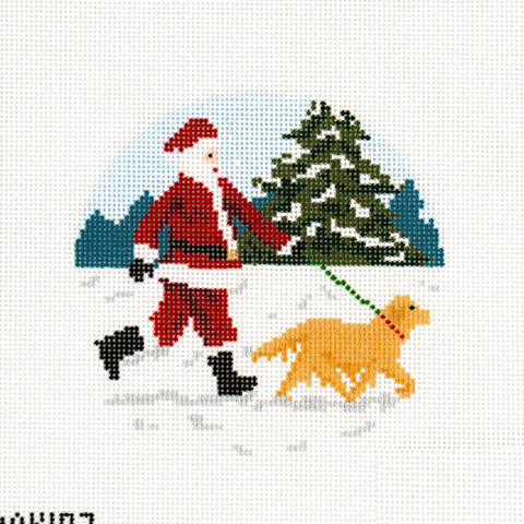 Sporty Santa Walking Golden Ret