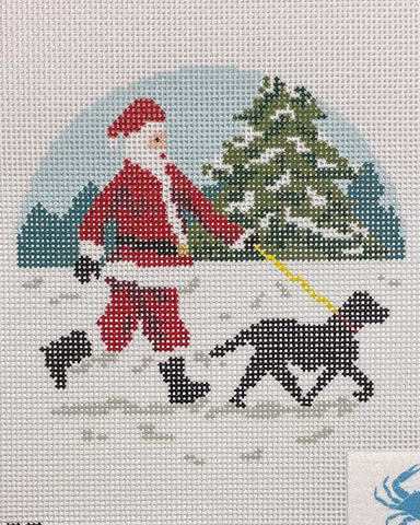 Sporty Santa Walking Black Lab