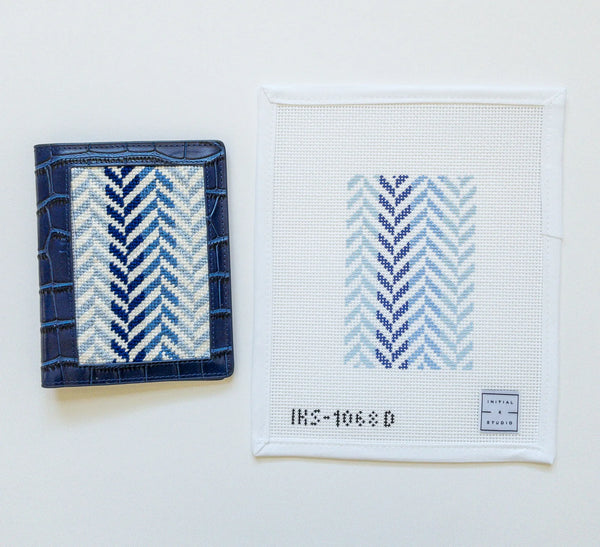 Herringbone Passport Cover Blue