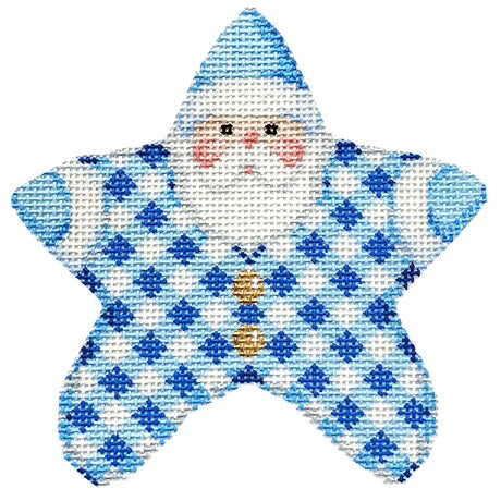 Baby Blue Gingham PJ Santa