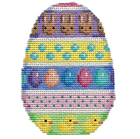 Bunnies/Eggs/Chicks Horizantal Striped Egg