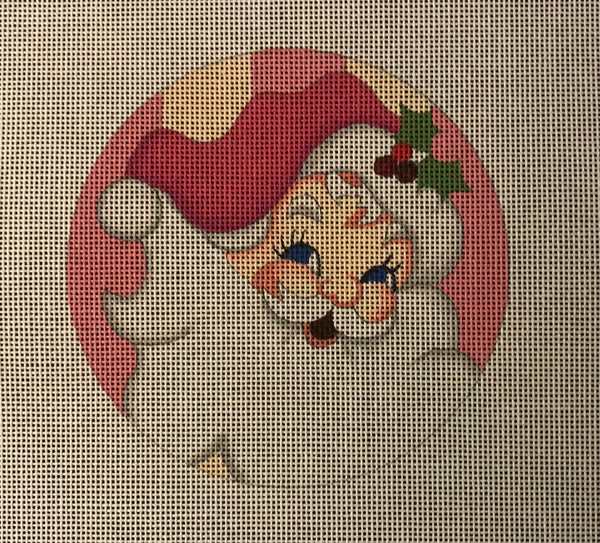 Santa Round Pink BG
