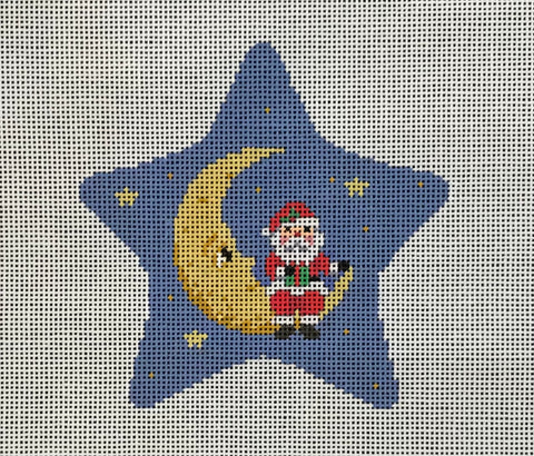 Star Santa Sitting on Moon