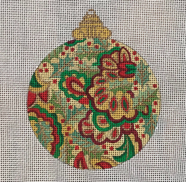 Gold & Red Paisley Round