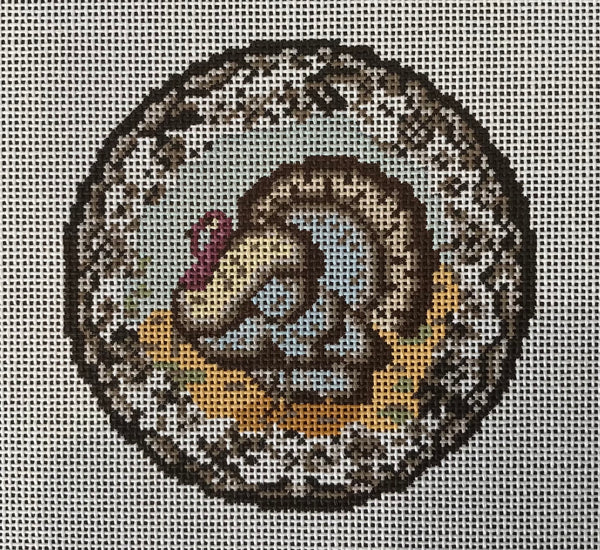 Transferware Turkey Round