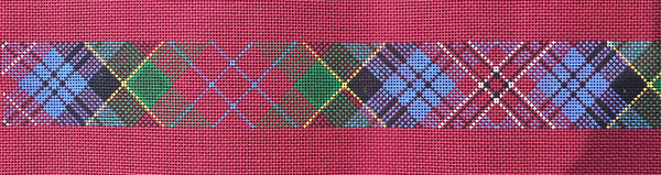 Diagonal Plaid Belt -Stewart Red