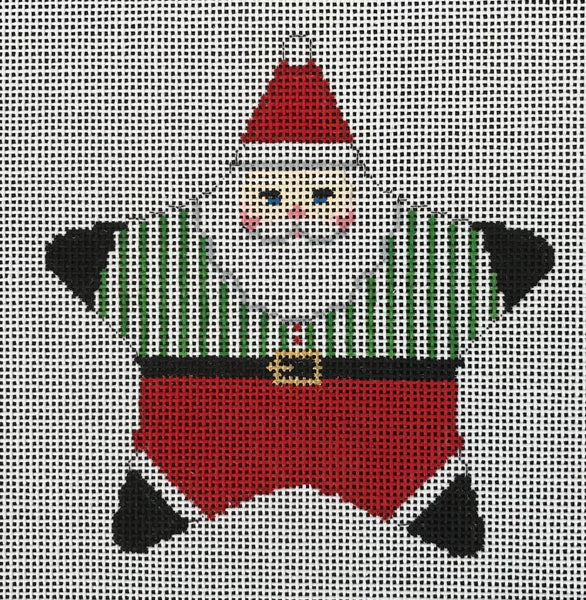 Star Santa Green Stripe Shirt
