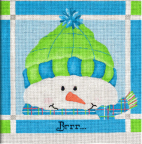 "Brrr" Green & Blue Snowman