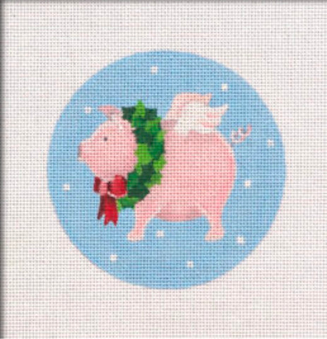 Flying Pig w/ Wreath