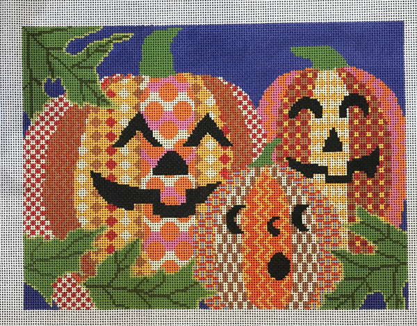 Three Patchwork Pumpkins