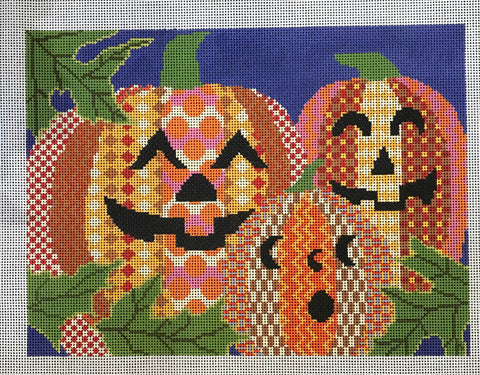 Three Patchwork Pumpkins