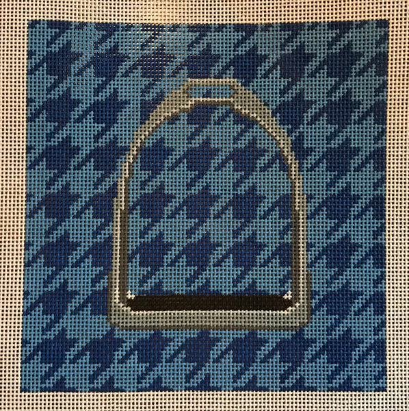 Stirrup on Blue Houndstooth
