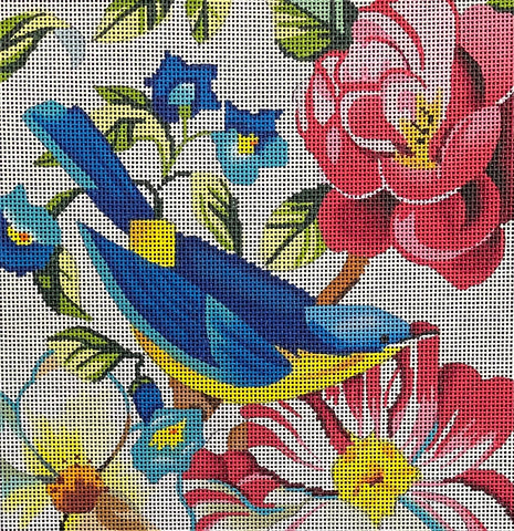 Floral with Blue Bird