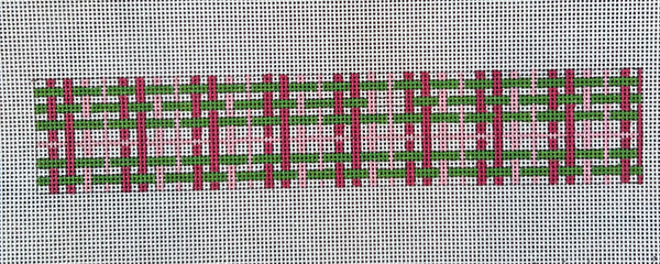 Pink and Green Plaid Key Fob