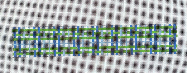 Blue and Green Plaid Key Fob