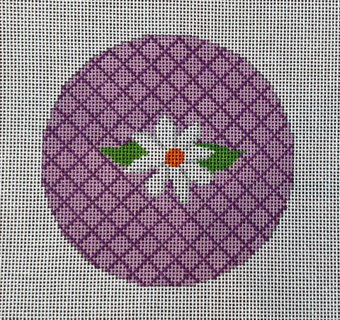 White Flower On Lavender Lattice