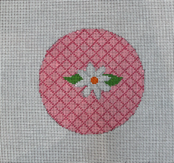 White Flower on Pink Lattice
