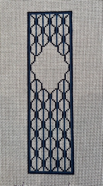 W-Blue Scallops Book Mark w/ Momgram
