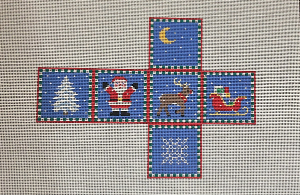 Santa Sleigh Reindeer and Tree Cube