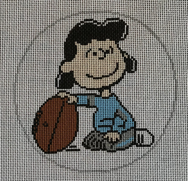 Peanuts Sports Lucy with Football Carolina Blue