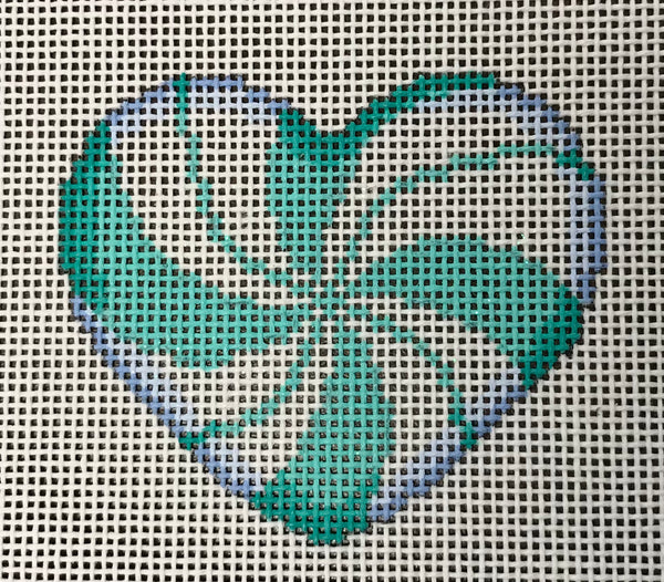 Peppermint Swirl Mini Heart/Aqua
