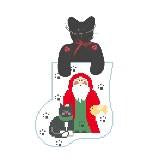 Santa w/Black Kitty