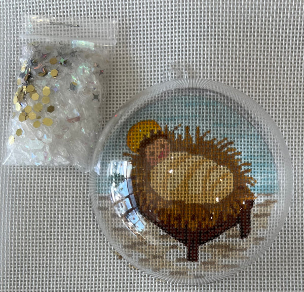 Baby Jesus in Manger Dome Ornament