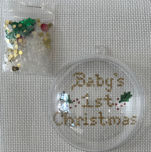 Baby's 1st Christmas w/ Holly Dome Ornament