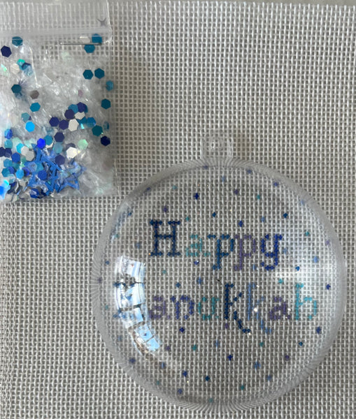Happy Hanukkah Dome Ornament