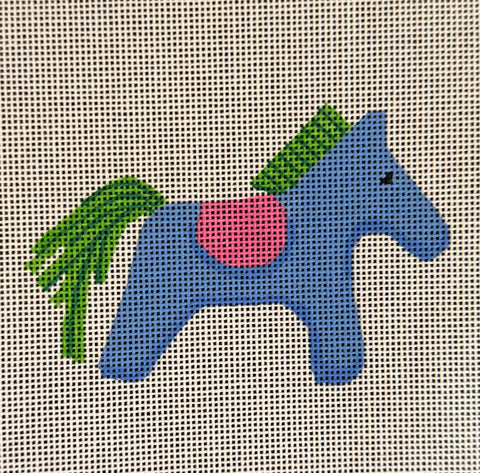 "H" Inspired Blue Horse Bag Tag