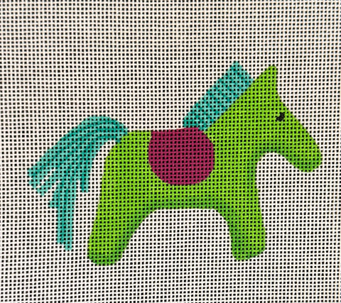 "H" Inspired Green Horse Bag Tag