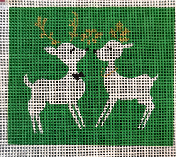 Green Kissing Reindeer