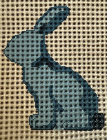 Moss Spring Bunny Blue facing Left