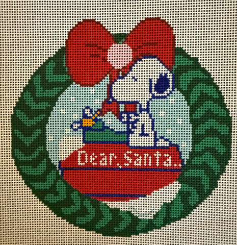 Snoopy Dear Santa Wreath 13 Mesh
