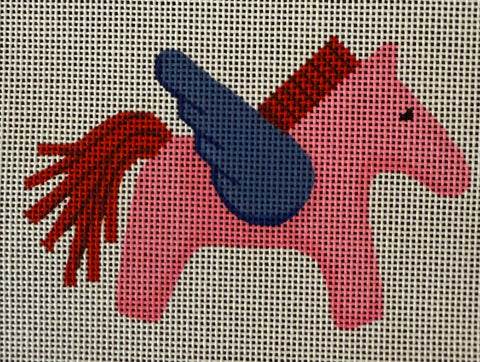 "H" Inspired Pegasus Bag Tag Pink, Red & Blue